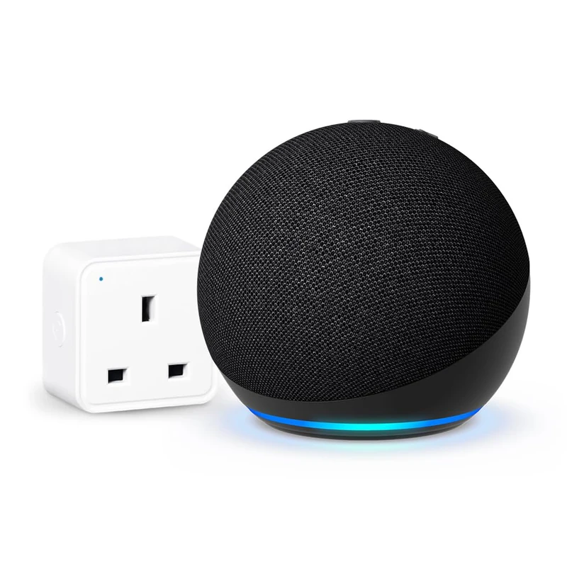 Echo Dot (5th generation) | Charcoal + WiZ Smart Plug, Works with Alexa - Smart Home Starter Kit, with Alexa+ Early Access