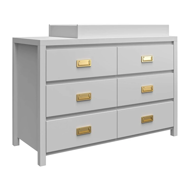 Dorel Home Furnishings Haven 6 drawers Dresser with Changing Topper Dove Grey, 50x120x80cm (DxWxH) - Image 1