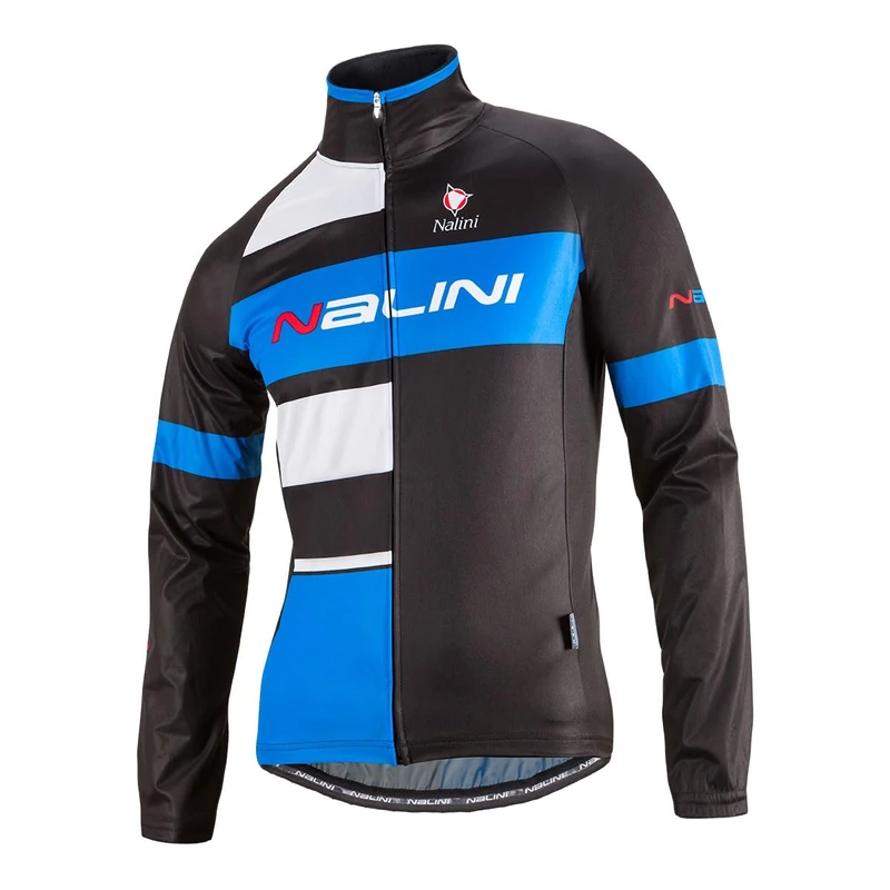 Nalini, CHIANNI Windproof and Rainproof Jacket with Zip for Cycling, BLACK/BLUE/WHITE, S