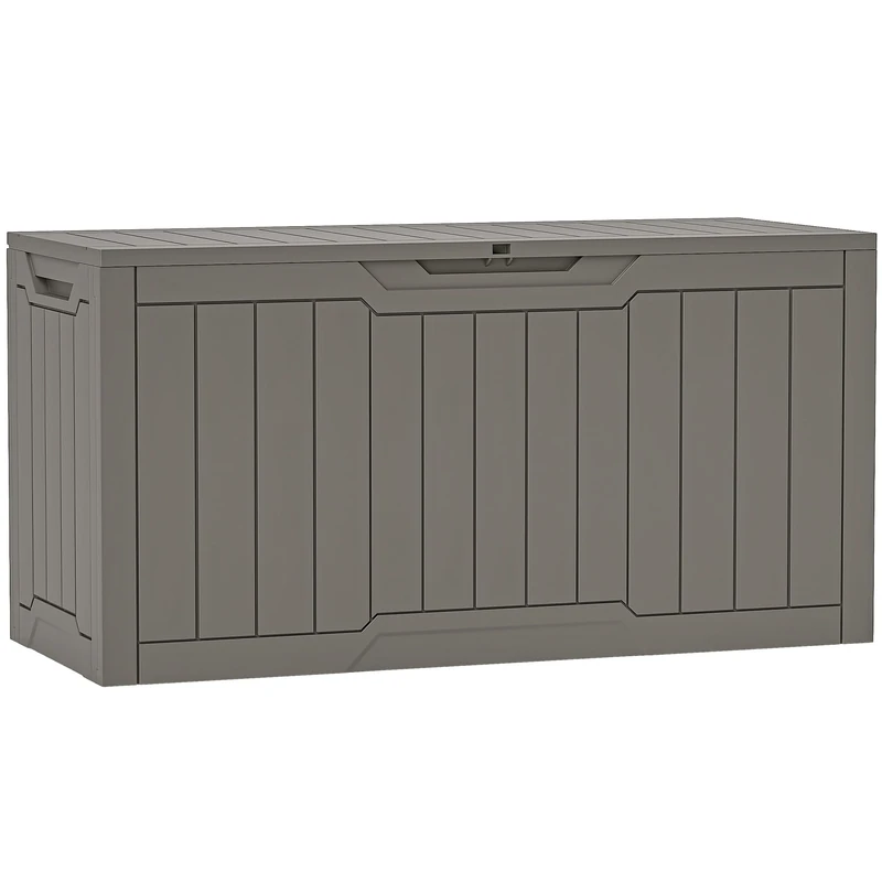 YITAHOME 80-Gallon Waterproof Resin Outdoor Storage Box, Lockable Storage Container for Outdoor Furniture, Cushion Storage, Pool Accessories, Garden Tools and Sporting Gear, Taupe