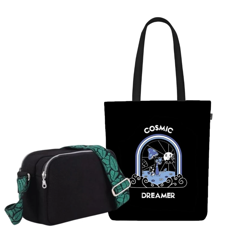 Eco Right Unisex Women's Canvas Shoulder Bag with Cotton Adjustable Strap Crossbody Bags