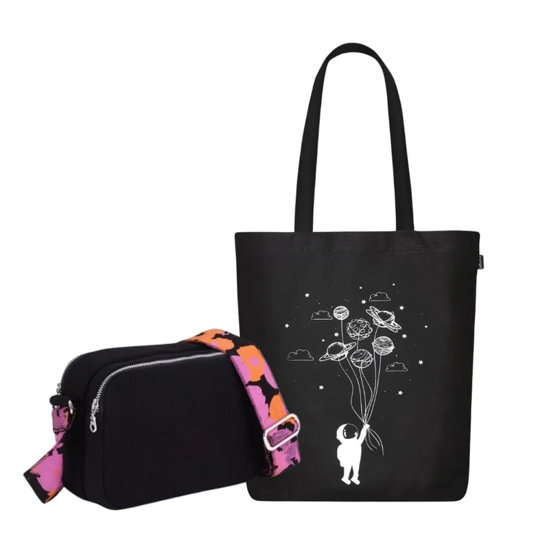 Eco Right Unisex Women's Canvas Shoulder Bag with Cotton Adjustable Strap Crossbody Bags - Image 1