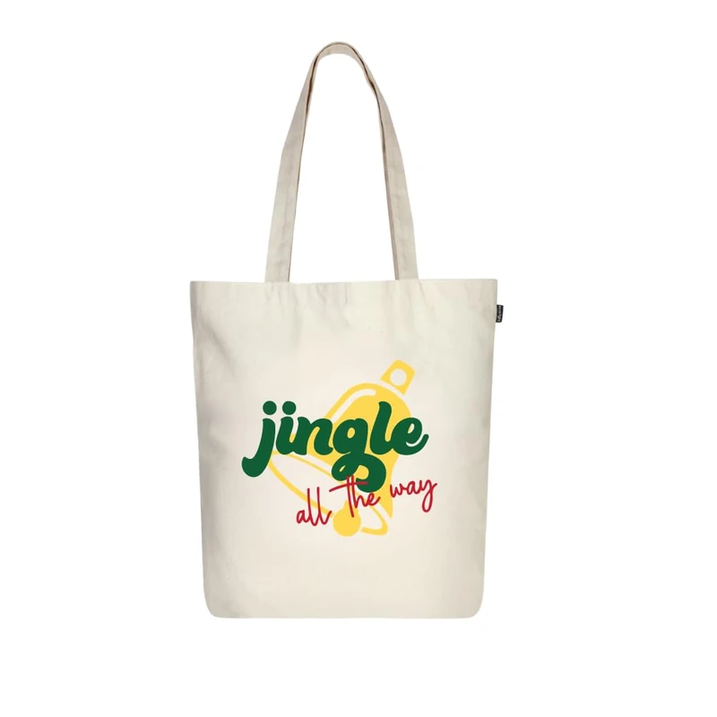 EcoRight Shopping Bag, Cotton Fabric Bag, Printed with Zip, Robust Carry Bag with Handle, Fabric Bag for Women, Utility - Image 1
