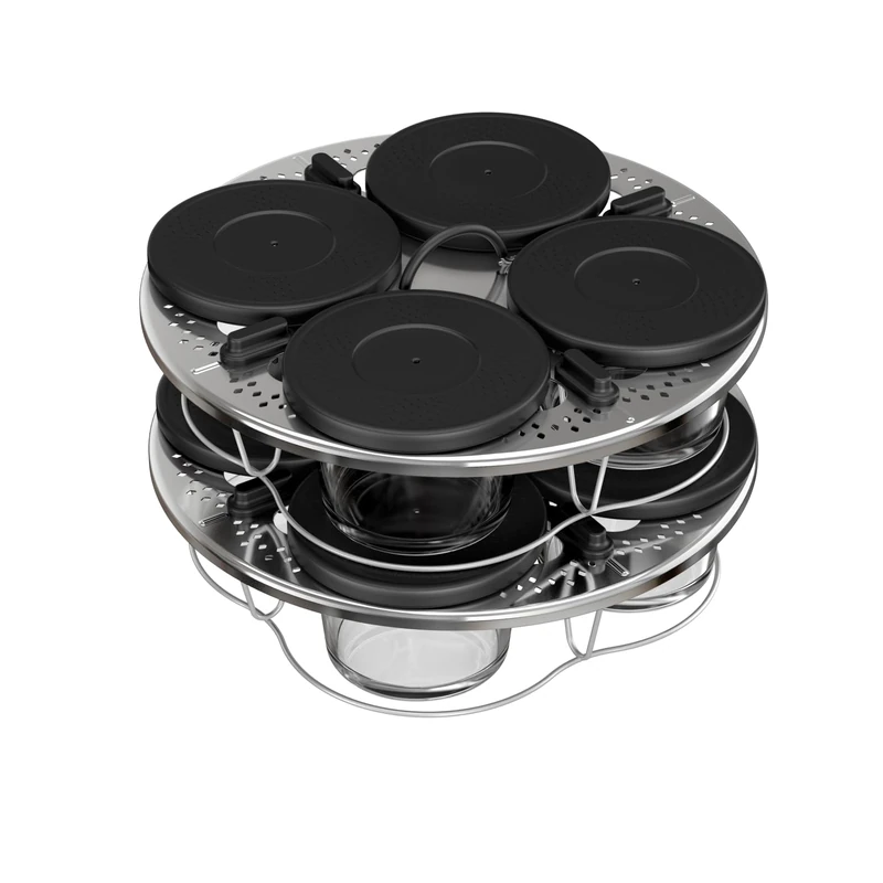 Moulinex Set of 8 stackable verrines, Cookeo, Lids, Starters, Yogurts and desserts, XA6140E0 - Image 1