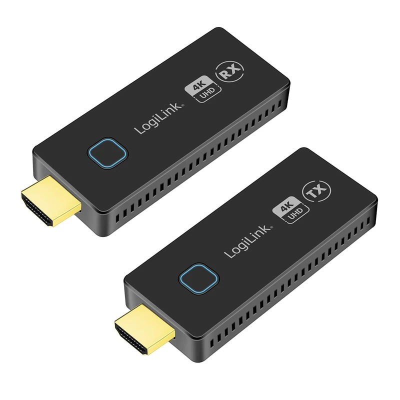 LogiLink HDW0102 HDMI Transmission Set, Compact, Wireless, 30 m, 1 to 1, 4K@60Hz, Easily Display/Share Data/Videos on TV via WLAN HDMI