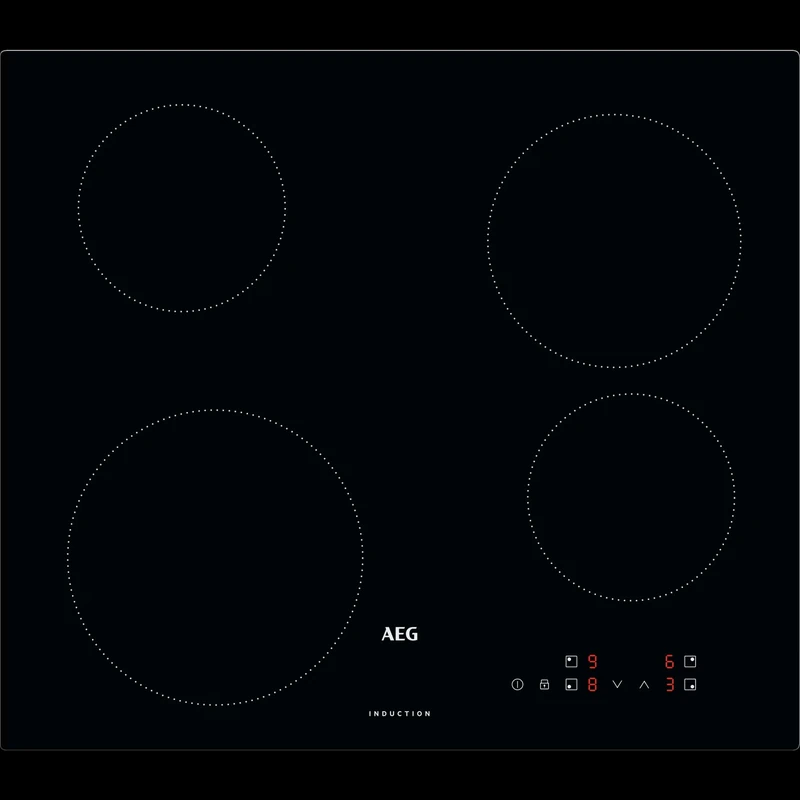 AEG IB6420ACB Self-sufficient Induction Hob 60 cm, 4 Zones in Different Sizes with 4x Power Function for Fast Cooking, 10 Levels, Frameless, Touch Control, Child Lock, Overlaying - Image 1