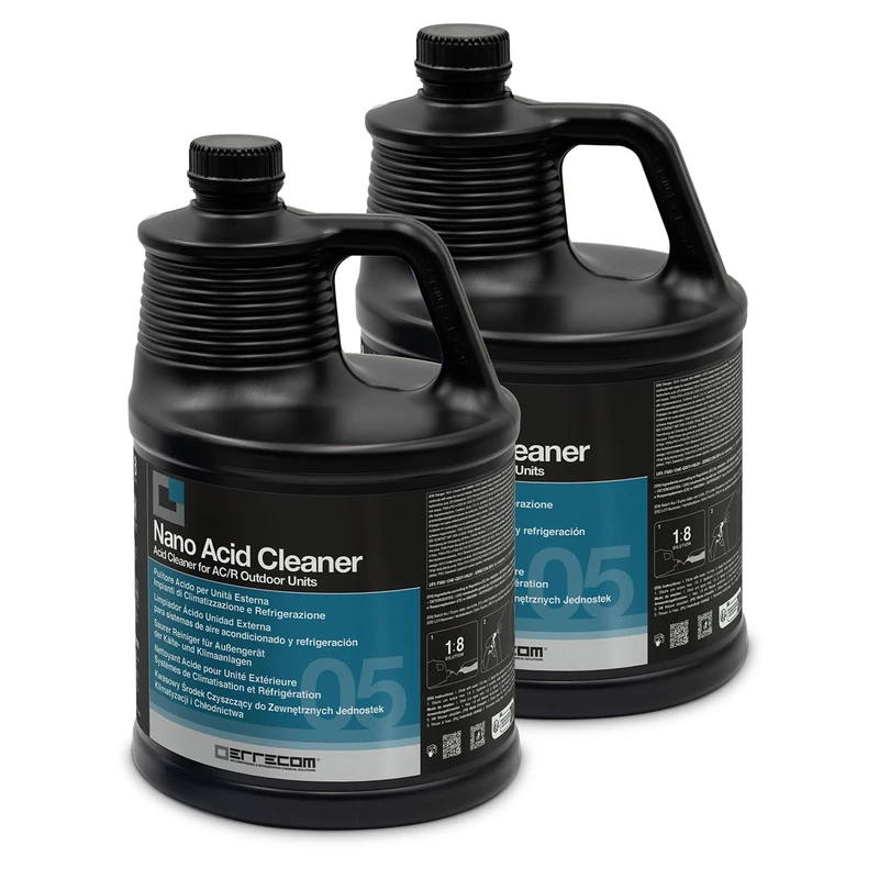Errecom Nano Acid Cleaenr, Acid Cleaner for Outdoor Units of Air Conditioning and Refrigeration Systems, Concentrated Formula, 10 L (2 x 5 L)