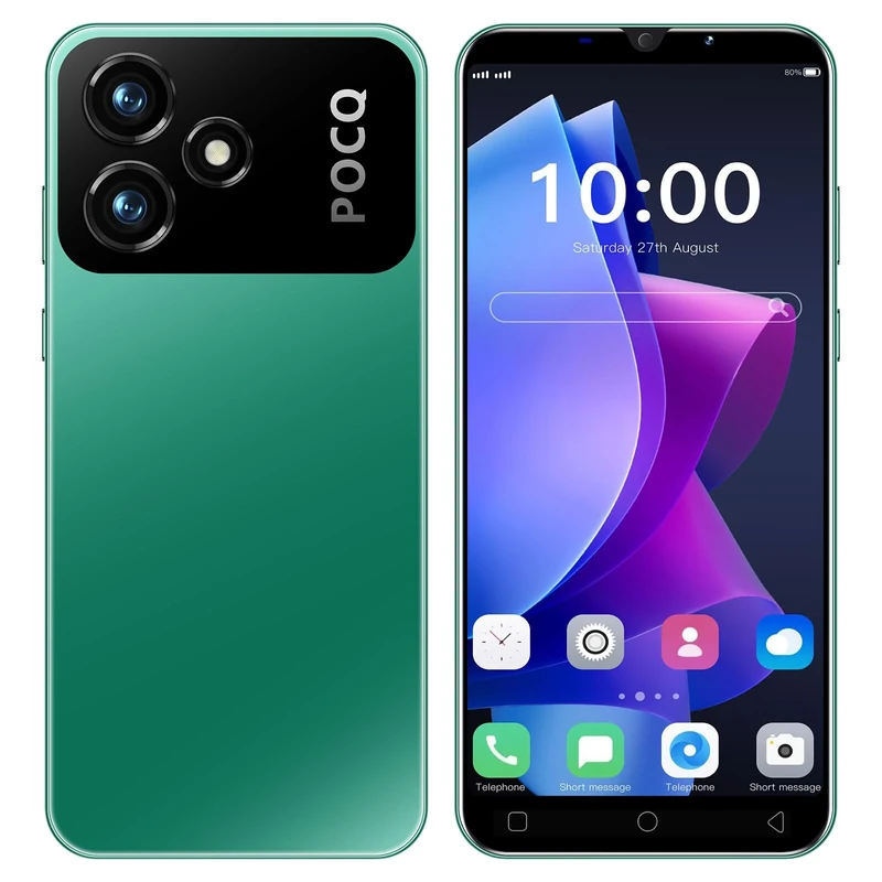 MsMga Cheap Mobile Phone, 16GB ROM (Scalable to 128GB), 5.0 inch IPS Display, Android 9.0 OS, Dual SIM Dual Cameras，Face ID Unlock Cell Phones (M6Pro-Green)