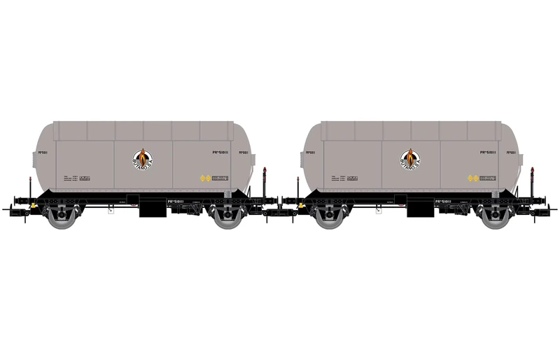 Electrotren HE6073 RENFE, 2-unit pack, PR gas tank wagons, Butano S.A. silver-black, ep. III Freight Wagons