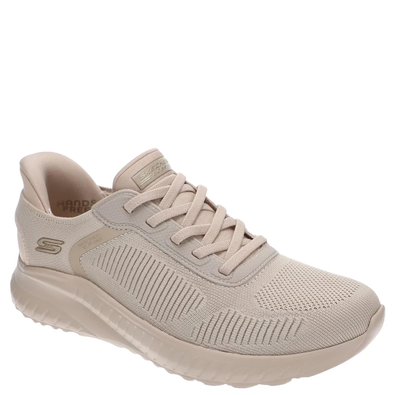 Skechers Women's Bobs Squad Chaos Current Muse Sneaker, Natural Textile, 4 UK