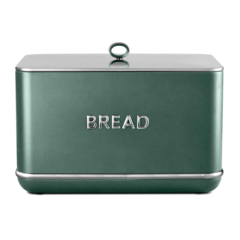 Tower T826175FOR Renaissance Bread Bin, 16L Capacity, Simple Pull Lid, Forest Green