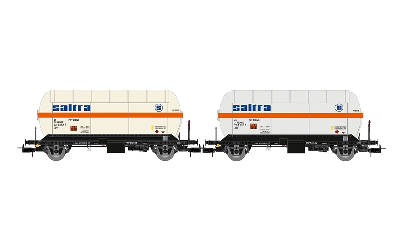 Electrotren HE6070 RENFE, 2-unit set of 2-axle gas tank wagons Zgkk, “Saltra”, ep. IV Freight Wagons