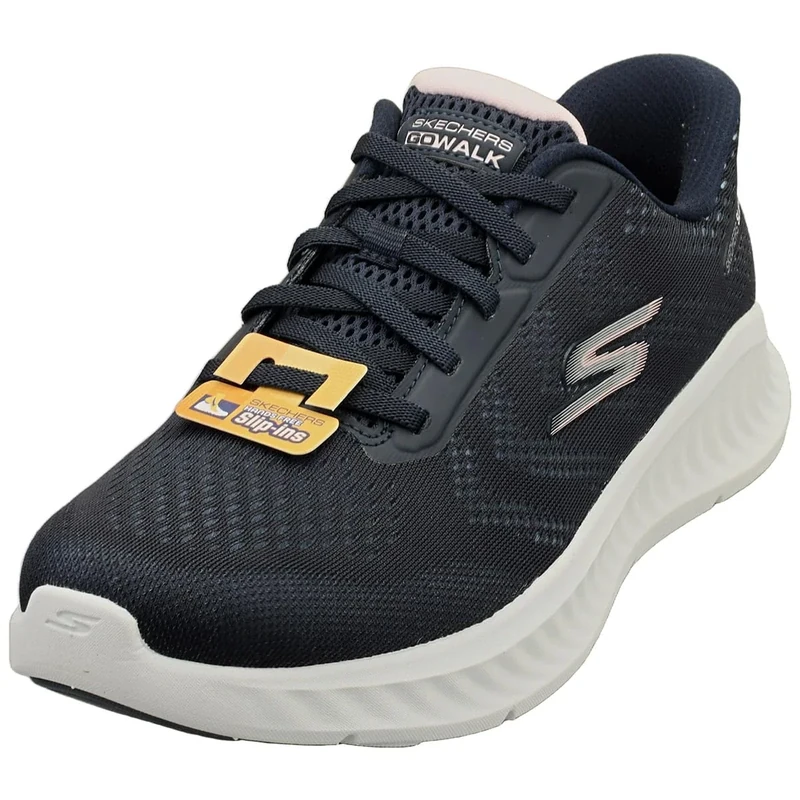 Skechers Women's Go Walk Now Khloe Sneaker, Navy Textile/White Trim, 6 UK