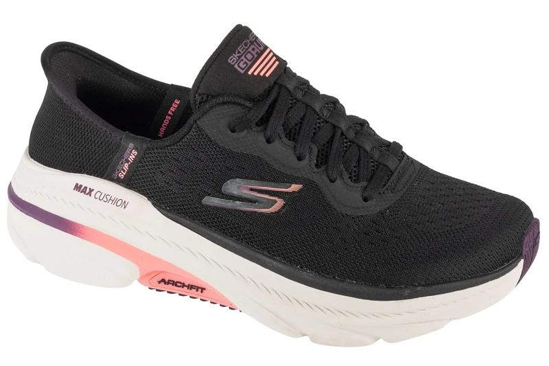 Skechers Women's Max Cushioning Arch Fit 2.0 Antilles Slip-On Sneakers, Black Textile/Pink Trim, 5.5 UK