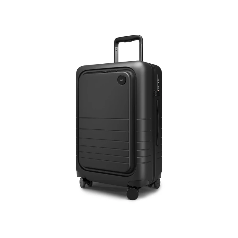 Carry-On Pro Plus Luggage (23"), Hardside Spinner Suitcase with TSA Lock & Front Pocket, Airline Approved, Midnight Black, S, Carry-on Pro Plus