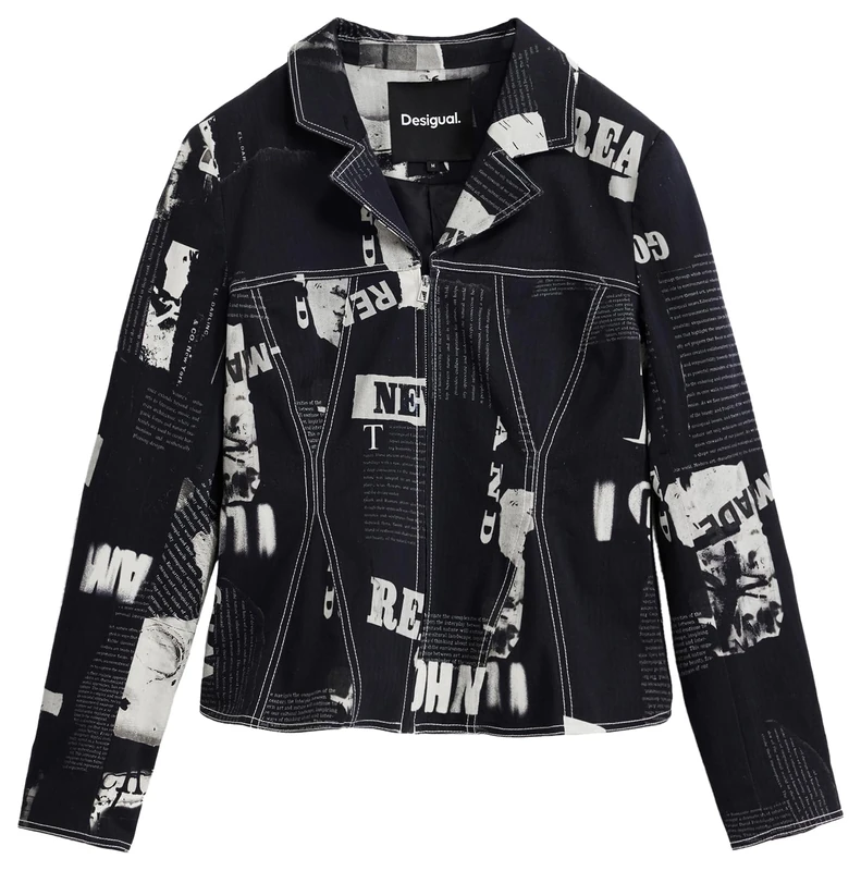 Desigual Blazer_Newspaper_BLAC, 2006 Dark Grey, M