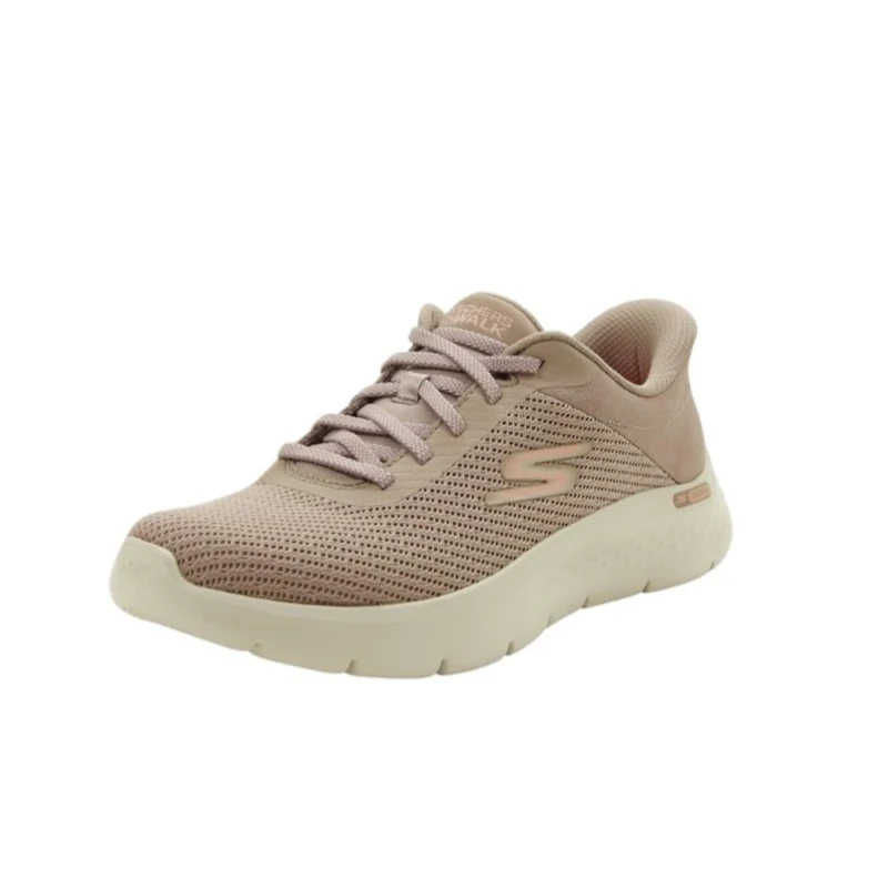 Skechers Women's Go Walk Flex Carla Slip-On Sneakers, Taupe Textile/Trim, 7.5 UK