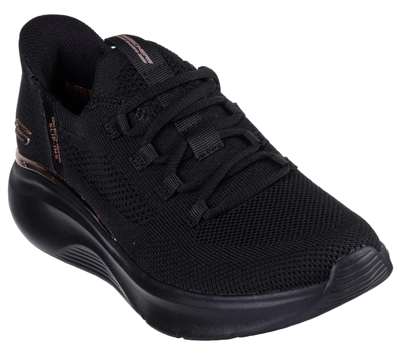 Skechers Women's Bobs B Love True Delight Slip-On Sneakers, Black Engineered Knit, 4 UK