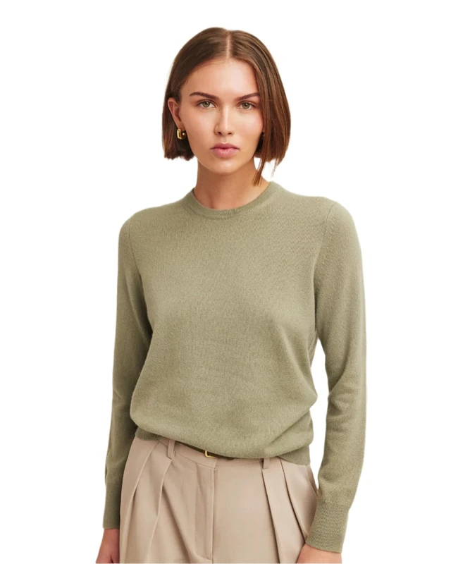 NAADAM Women's The Original Cashmere Crewneck Sweater, Sage, XL
