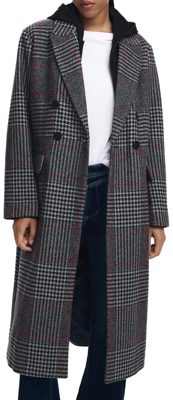 COAT_CAPUCHA_CHECK, 2007 MIDDLE GRAY, XS