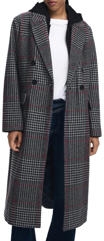 COAT_CAPUCHA_CHECK, 2007 MIDDLE GRAY, S