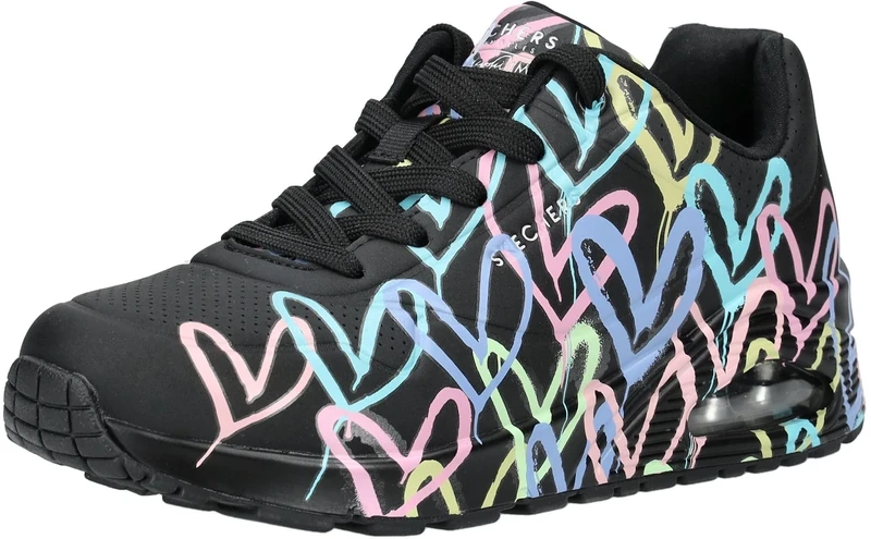 Skechers Women's UNO Spread The Love Sneaker, Black, 5 UK