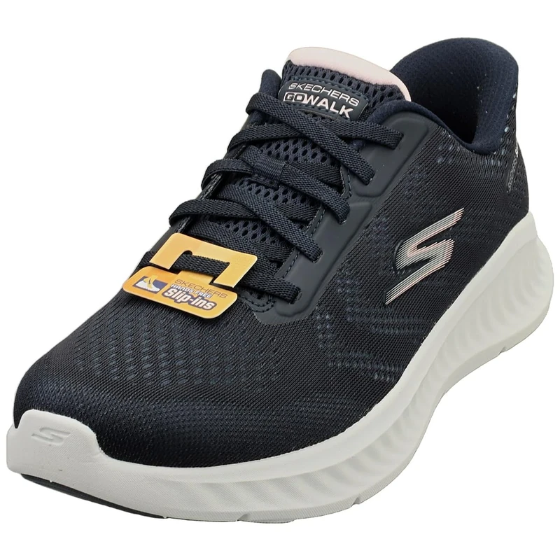 Skechers Women's Go Walk Now Khloe Slip-On Sneakers, Navy Textile/White Trim, 7 UK