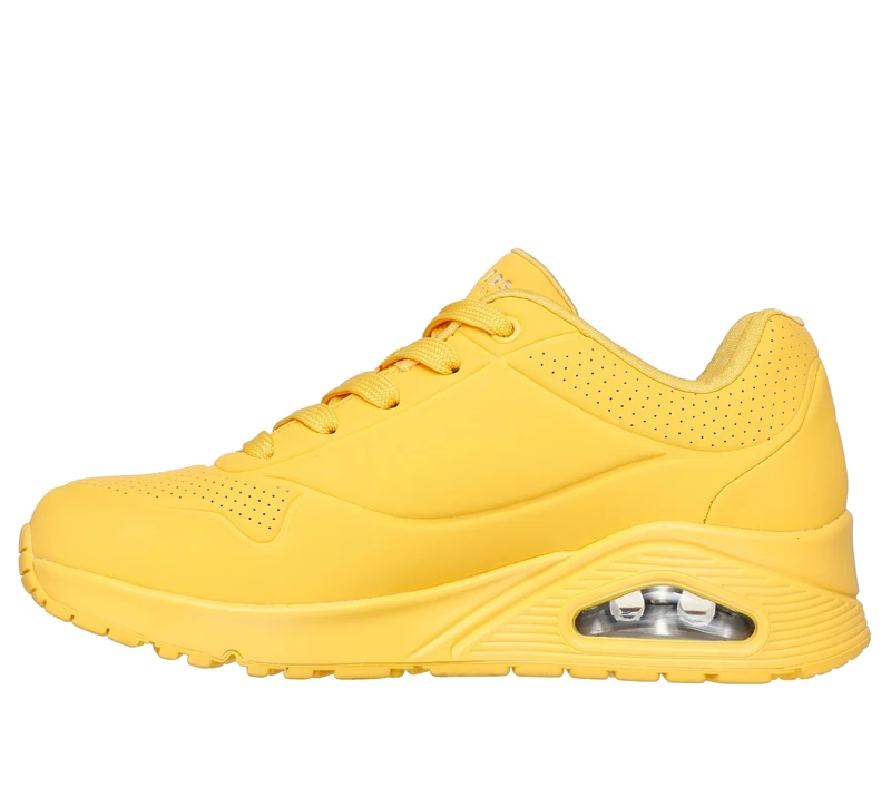 Skechers Women's Uno Stand On Air Trainers, Mustard Durabuck/Mesh, 4 UK