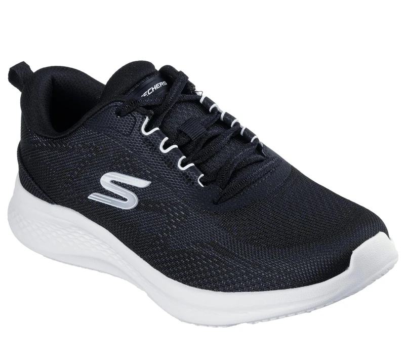 Skechers Women's Skech-Lite Pro 2.0 Everyday Pace Sneaker, Black Mesh/White Trim, 6 UK