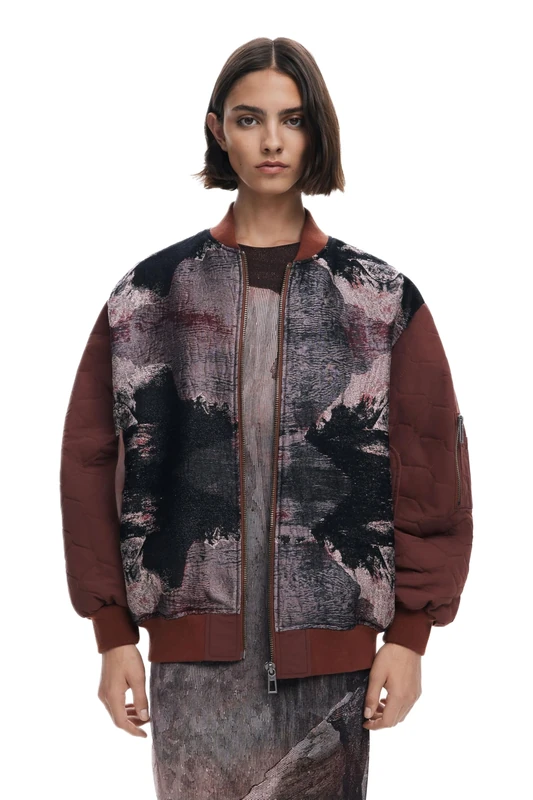 Desigual Kiibati Lacroix Brown Bomber Jacket by Mr Christian Lacroix 25WWEW04