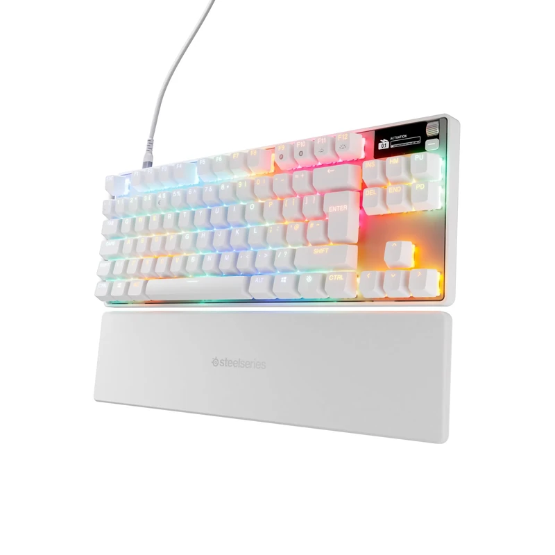 SteelSeries Apex Pro TKL Gen 3 - White Gaming Keyboard - Adjustable Hall Effect Switches; OmniPoint 3.0 - Game-Ready Presets - Rapid Trigger, Protection Mode, Rapid Tap/SOCD - English QWERTY