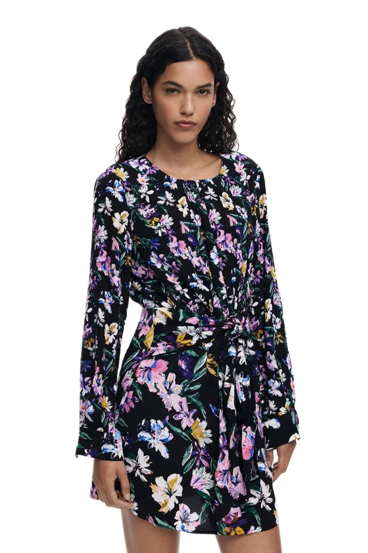 Desigual Flor Acrilica Floral Knot Design Short Dress 25WWVW09