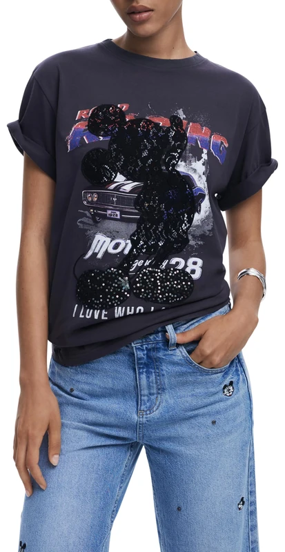 Desigual TS_Mickey LACE, 2006 Dark Grey, XL