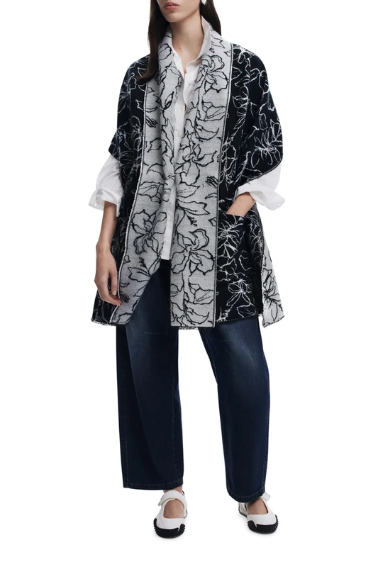 Desigual SCARF_FLOWERY, 2000 BLACK, U