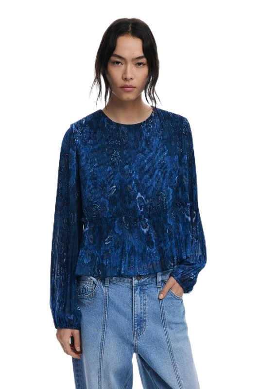 Desigual BLUS_PLISE, 5032 Azul Oscuro, L