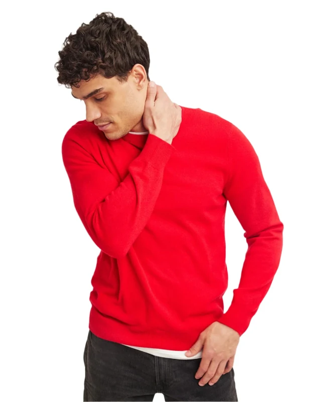 NAADAM Men's The Original Cashmere Crewneck Sweater, Firecracker Red, Large