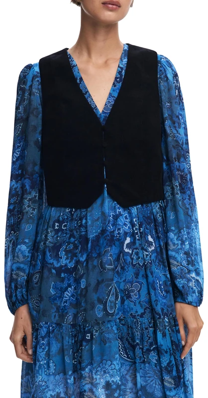 Desigual Vest_Chaleco 5032 Azul Oscuro - Women's XL Dress