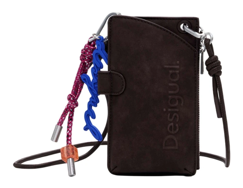 Desigual phone pouch Half Logo Milton Phone Bag Chocolat dark brown - Image 1