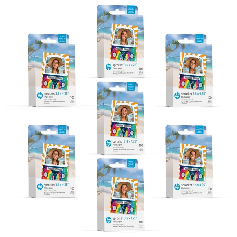 HP Sprocket 3.5 x 4.25” Zink Sticky-Backed Photo Paper (700 Pack) Compatible with HP Sprocket 3x4 Photobooth and Photo Printer