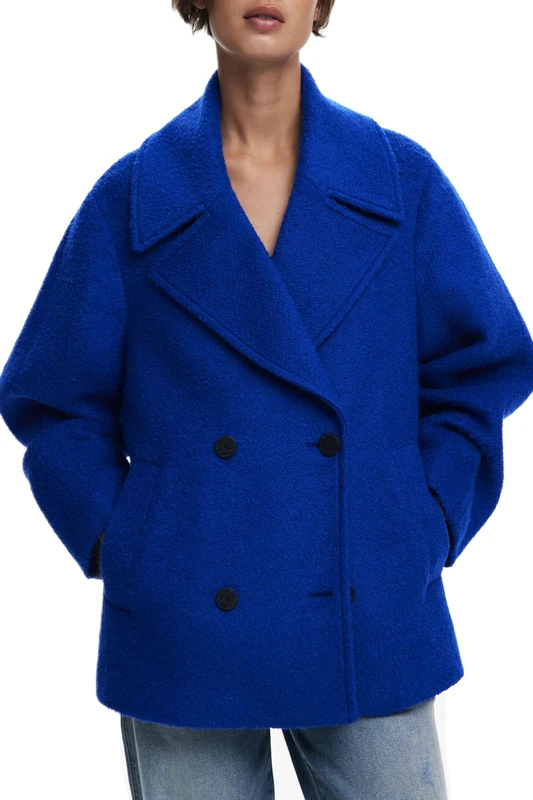 Desigual Shortcolour Smart Boucle Coat Yellow/Blue 25WWEW11