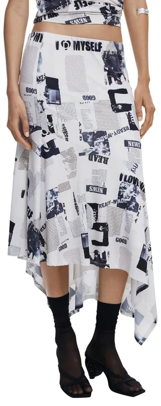 Desigual FAL_Breaking News, 1001 RAW, XS White