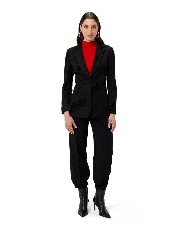 Desigual Blazer Flockarty Regular Fit Velvet Detail in Red or Black 25WWEW19 - Image 1