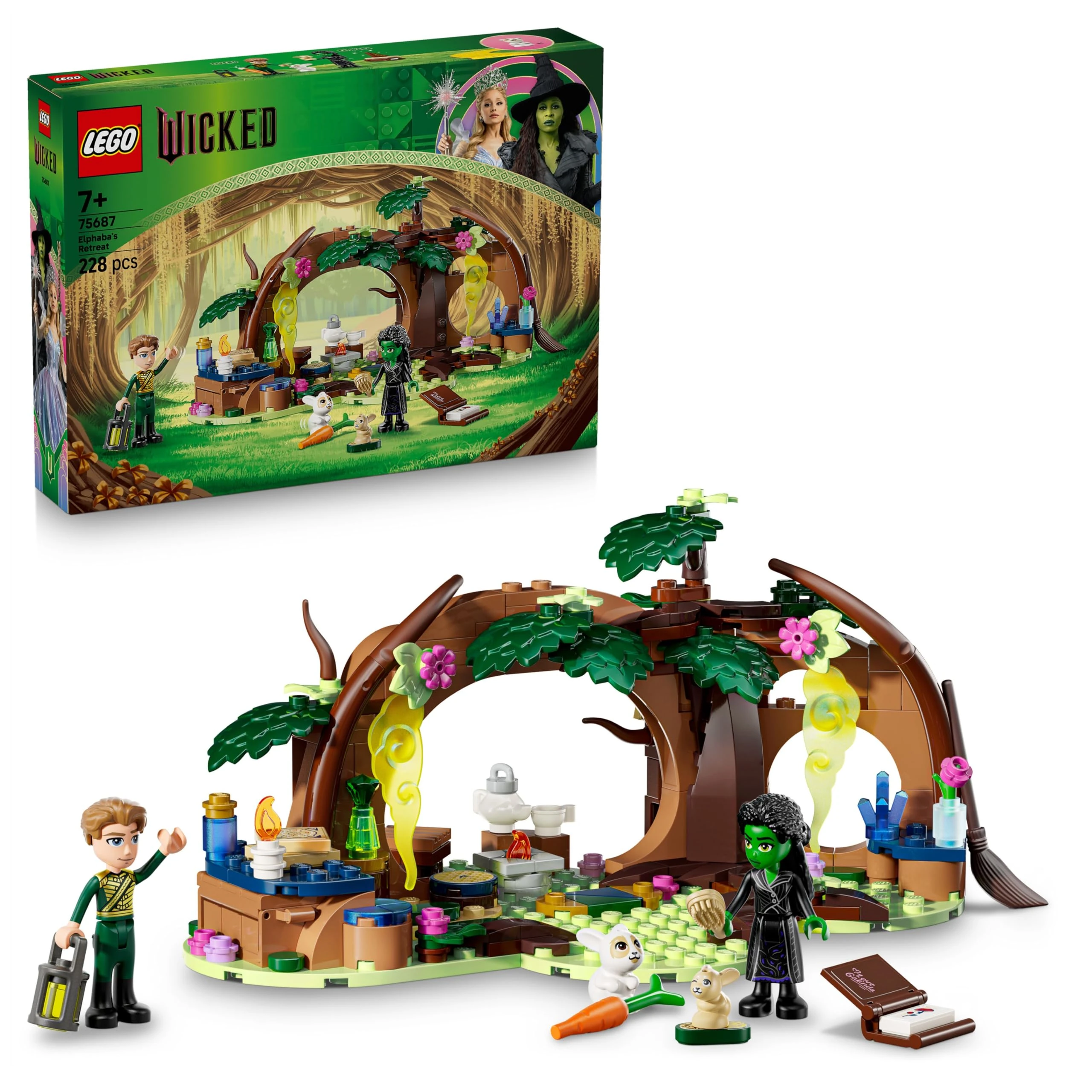 LEGO Wicked Elphaba's Retreat - Forest Building Toy with 2 Mini Dolls & 2 Animal Figures plus Accessories - Gift for 7+ Year Old Girls & Movie Fans - 75687
