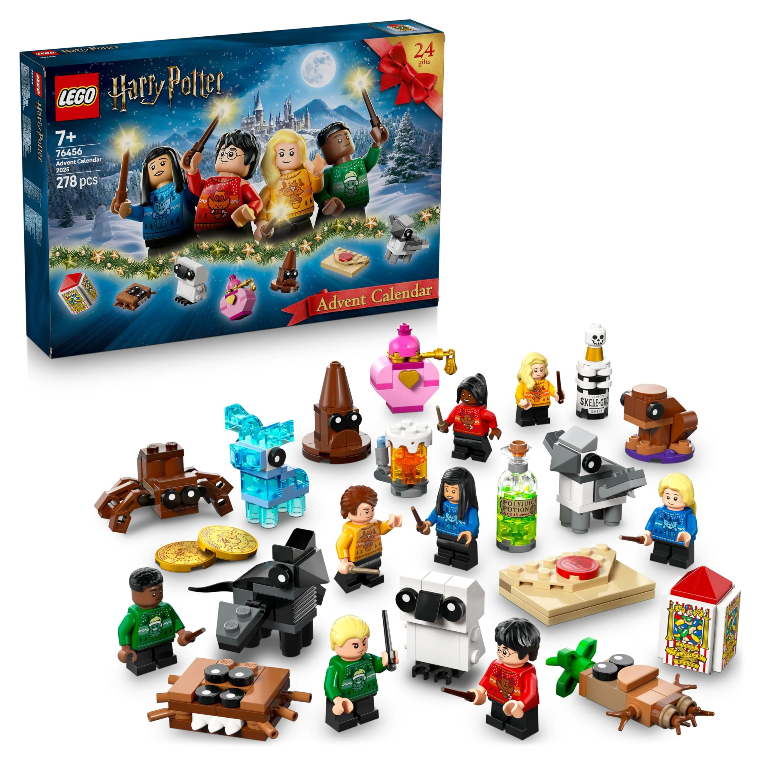 LEGO Harry Potter Advent Calendar 2025 for 7+ Year Old Boys & Girls - Christmas Countdown Toy with 24 Surprises incl. 8 Minifigures in Festive Jumpers, & Mini Builds - Gift Idea - 76456