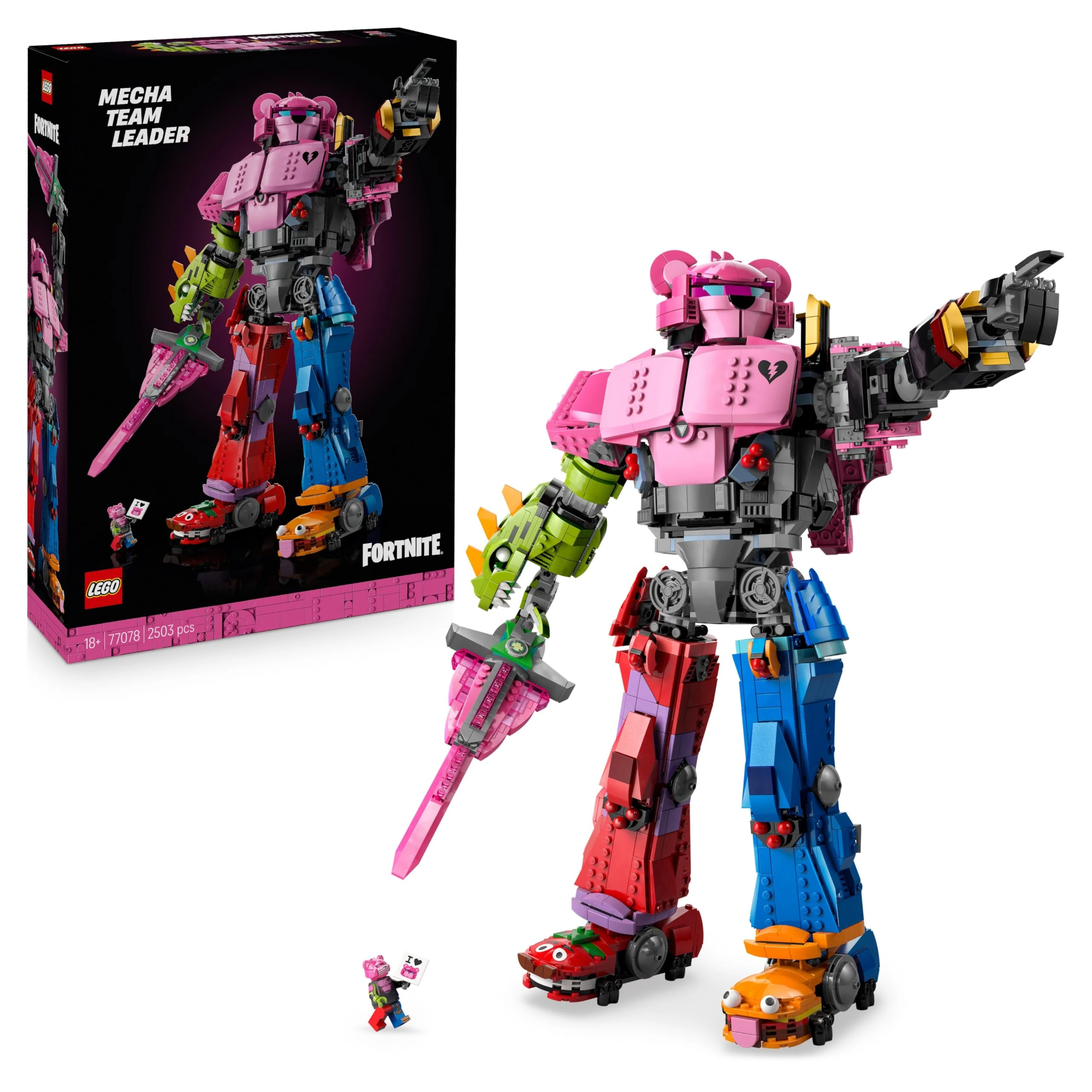 LEGO Fortnite Mecha Team Leader Figure - Display Model Kit incl. a Sword & a Minifigure - Collectible Gift for Adult Video Gaming Fans - 77078