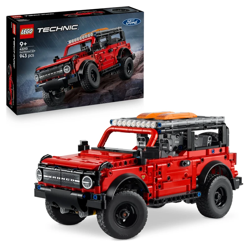 LEGO Technic Ford Bronco SUV Off Road Car Toy - Model Kit with Opening Doors, V6 Engine, Suspension & Steering - Collectible Gift for 9+ Year Old Boys - 42213
