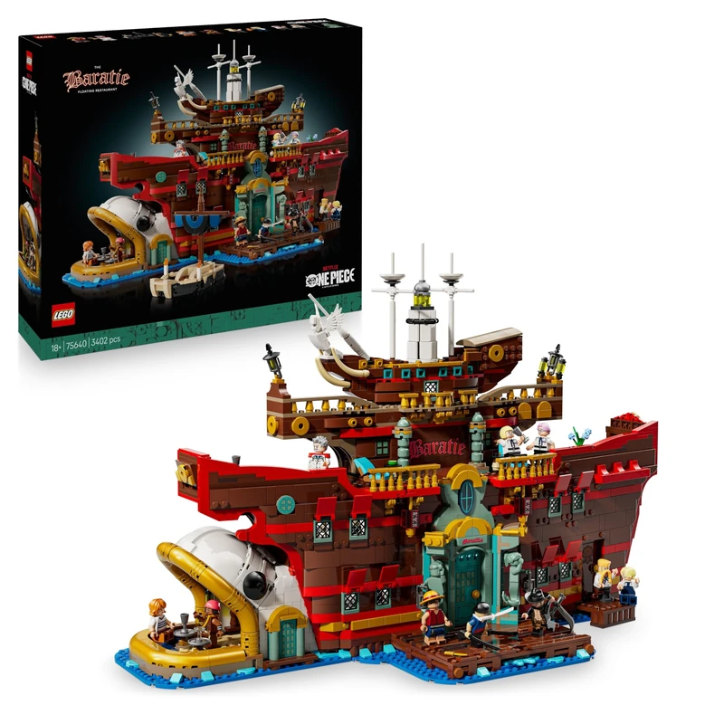 LEGO ONE PIECE The Baratie Floating Restaurant Building Set for Adults - Display Model with Detailed Interior plus 10 Minifigures incl. Luffy, Nami & Sanji - Anime Gift for Fans - 75640
