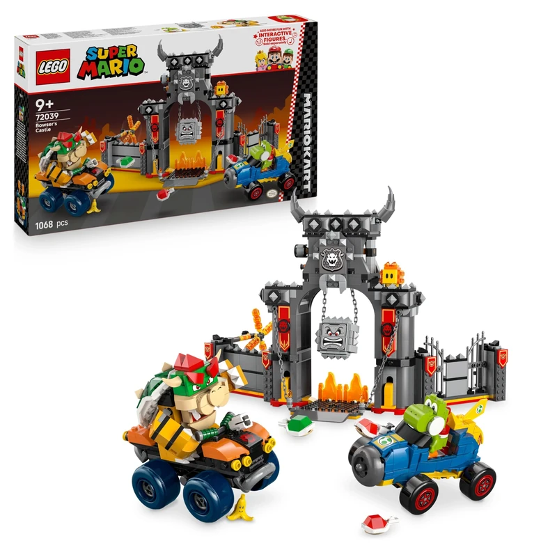 LEGO Super Mario: Mario Kart – Bowser's Castle Toy - Interactive Set with 2 Cars & 4 Figures incl. Yoshi - Gamer Gift for 9+ Year Old Boys & Girls - 72039