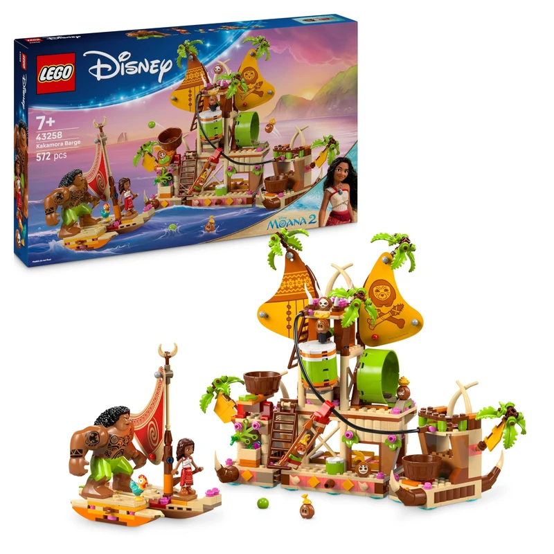 LEGO ǀ Disney Moana 2 Kakamora Barge, Toy Building Set, Boat with Treasure Chest for Kids, Construction Playset and Gift-Giving Idea for Girls, Boys and Fans Aged 7 Years Old and over 43258