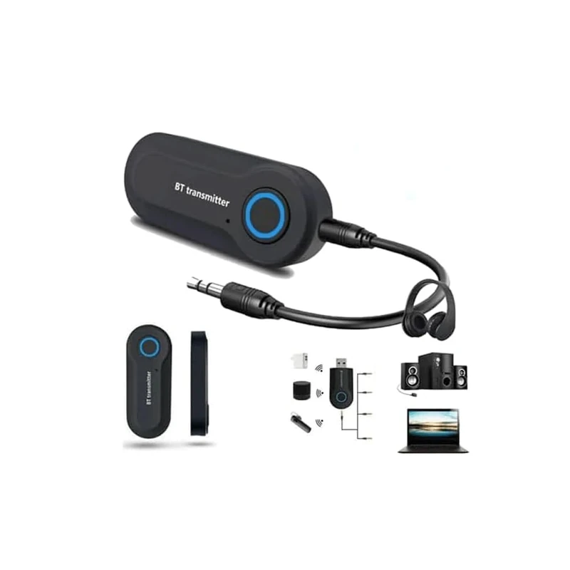 Bluetooth Transmitter,Wireless Portable Stereo Usb Transmitter for 3.5mm Audio Devices & RCA Connections Bluetooth 5.0,Wireless Portable Stereo Usb Transmitter for Tv, Airplane,Headphone,Speaker,Car